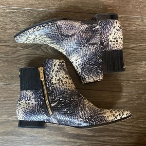 Calvin Klein Snakeskin Ankle Booties